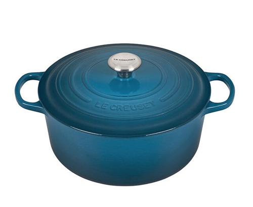 Le Creuset Signature Cast Iron 7.25-Quart Deep Teal Round Dutch Oven