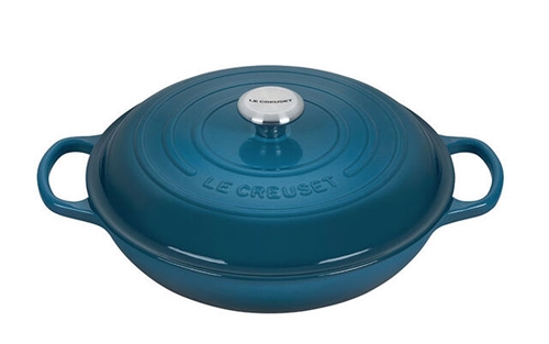 Le Creuset Signature 3½ QT Cast-Iron Braiser - Deep Teal - 30cm - 3.5 Quart  * for sale online