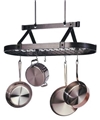 Enclume Premier Oval 3' Ceiling Rack with Grid - Hammered Steel