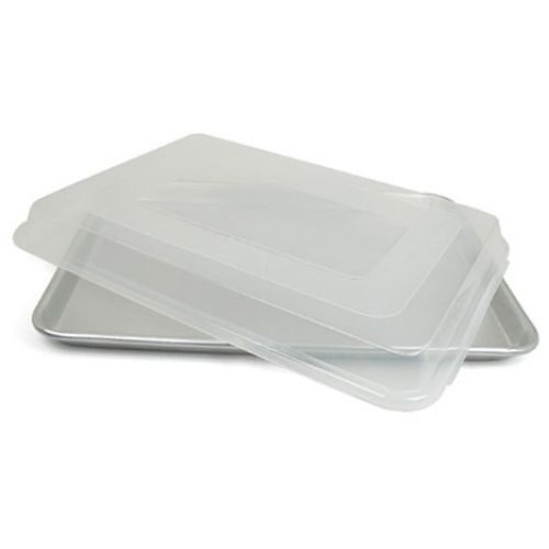 Disposable Aluminum Quarter Sheet Cake Pan w/ Plastic Dome Lid