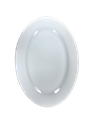 12" White Porcelain Oval Platter