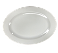 14" White Porcelain Oval Platter
