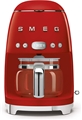 SMEG 1950s Retro Style Aesthetic 10 Cup Drip Coffee Machine - Red