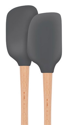 Silicone Mini Spoonula and Spatula Set - Charcoal