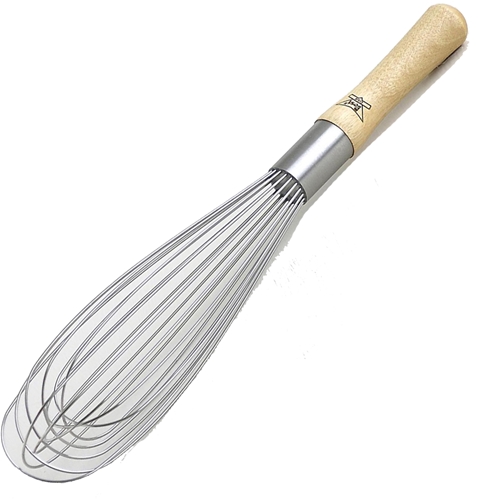 Sauce Whisk 12-inch Stainless with Wood Handle