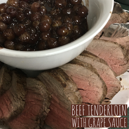 Beef Tenderloin with Roasted Red Grape Sauce