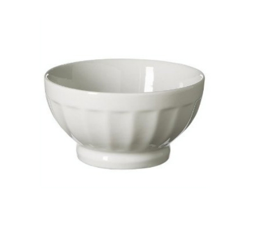 Porcelain Ribbed Bowl 8 ounces - White