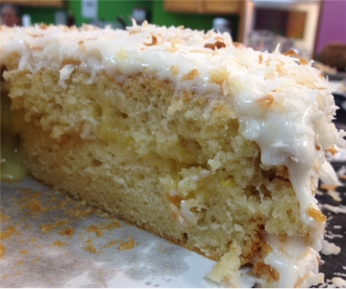 Coconut Layer Cake with Lemon Curd Filling