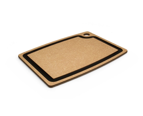 Epicurean Natural Brown Cutting Board with Slate Gray Core Juice Groove 15 x 11 