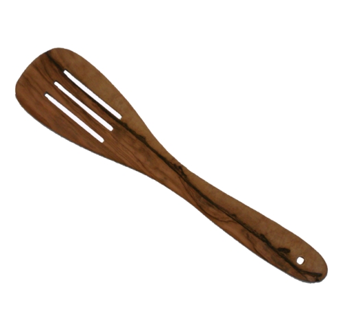 Left-Handed Olive Wood Spatula Slotted
