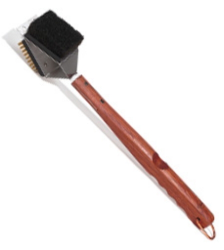 Barbecue Grill Brush 3-in-1 with Rosewood Handle
