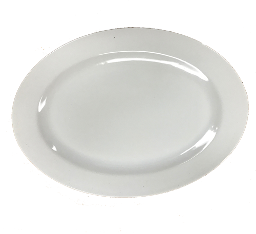 14&quot; White Porcelain Oval Platter