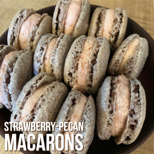 Strawberry-Pecan Macarons