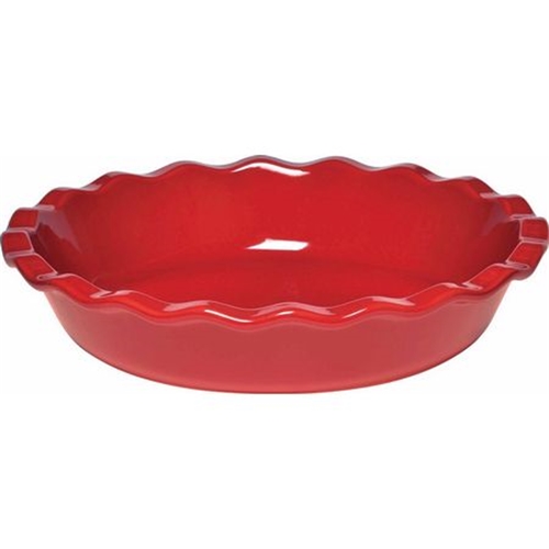 Burgundy Pie Dish 9&quot; with Unglazed Bottom