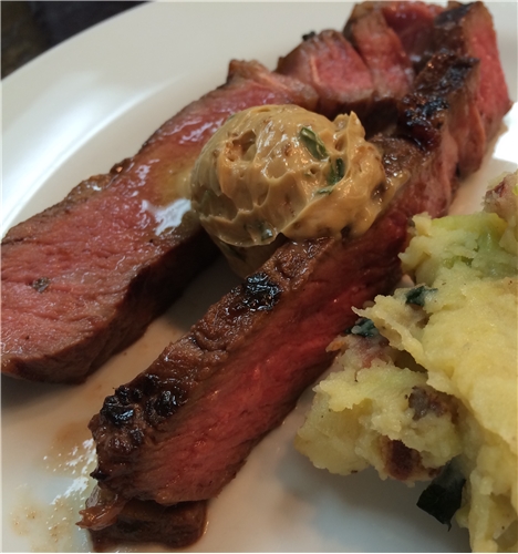 Guinness Rib-Eye Steaks with Irish Whiskey Butter