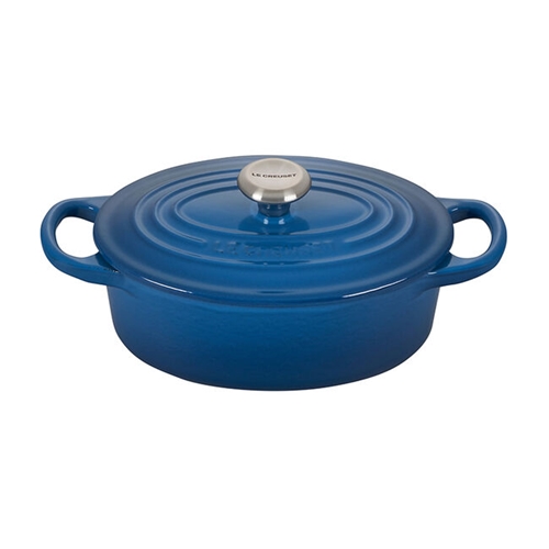 Marseille Blue 6.75 quart Oval Dutch Oven Signature 